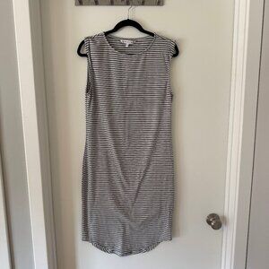 Women's striped midi-dress, bodycon Size L